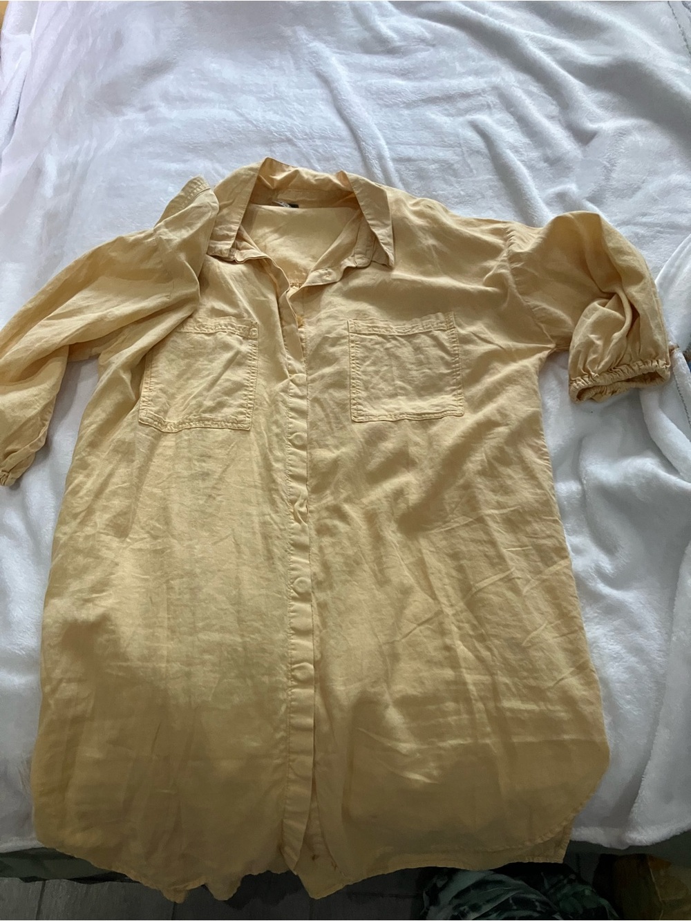 Yellow Button-Up Dress